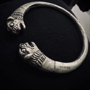 Sterling Silver Antique Revival Lion Bracelet