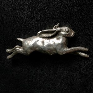 Solid Sterling Silver Hare Pendant