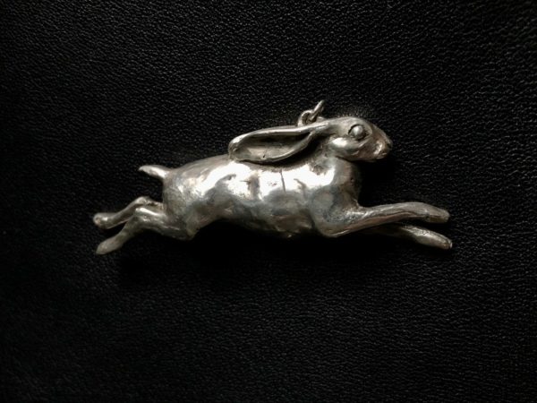 Solid Sterling Silver Hare Pendant