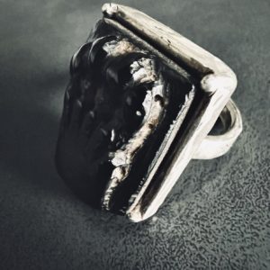 Whitby Jet Paw Ring