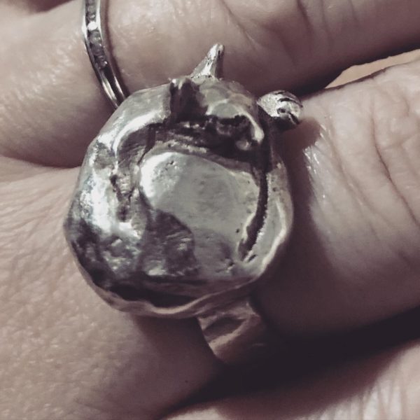Sterling Silver Sleeping Cat Ring